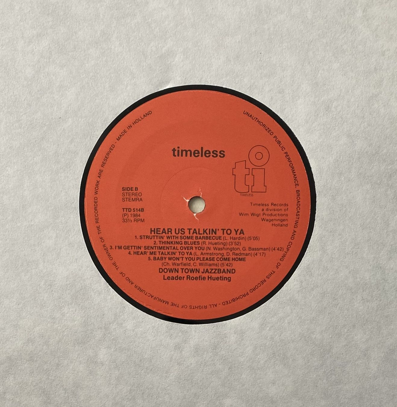 Dischi in vinile: Down Town Jazzband, Hear us talkin' to ya – Usato da Flums venduto da Empe1 3