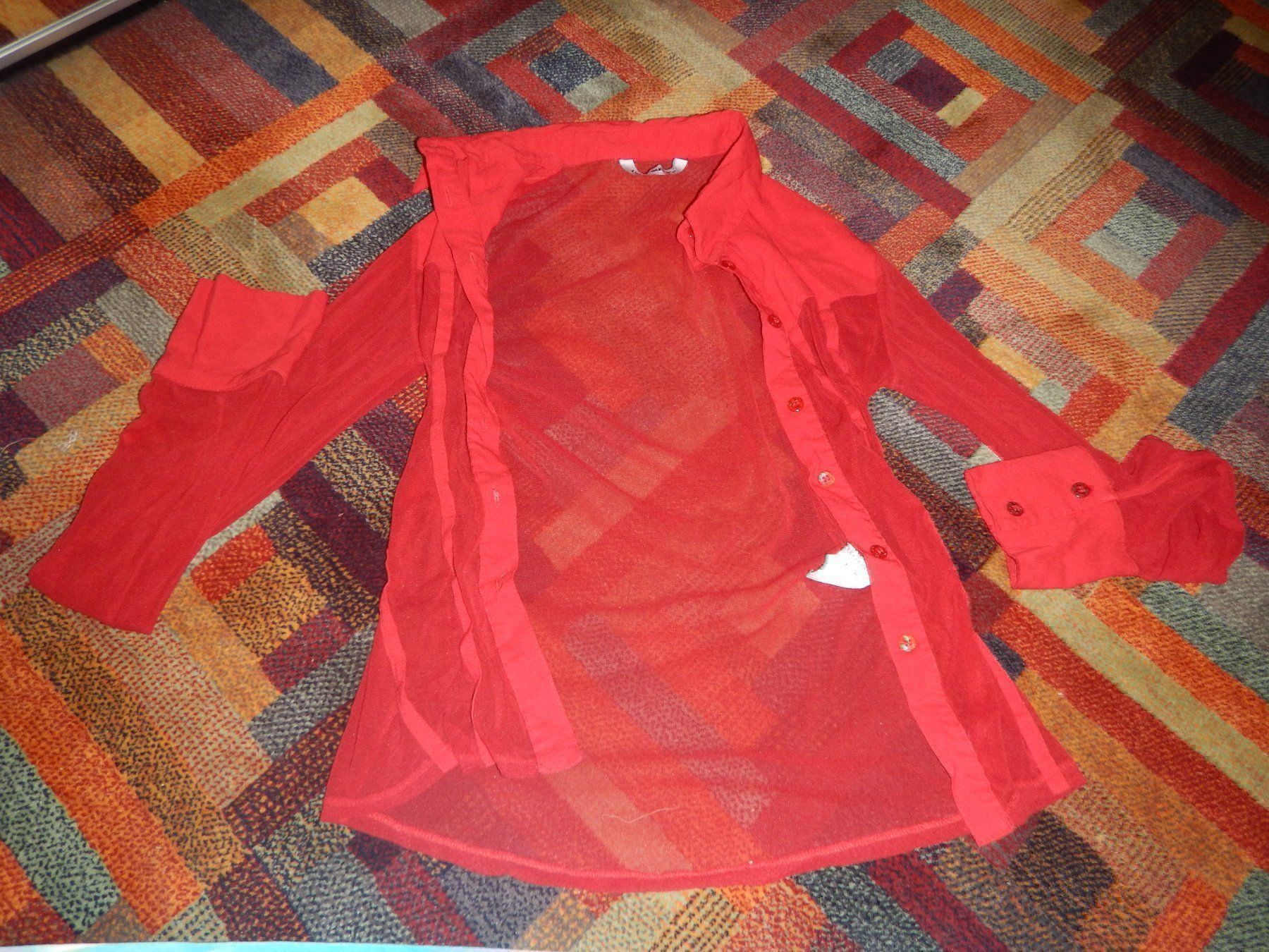 Camicette: Blusa rossa trasparente in pizzo – Usato da Coldrerio venduto da camillo71
