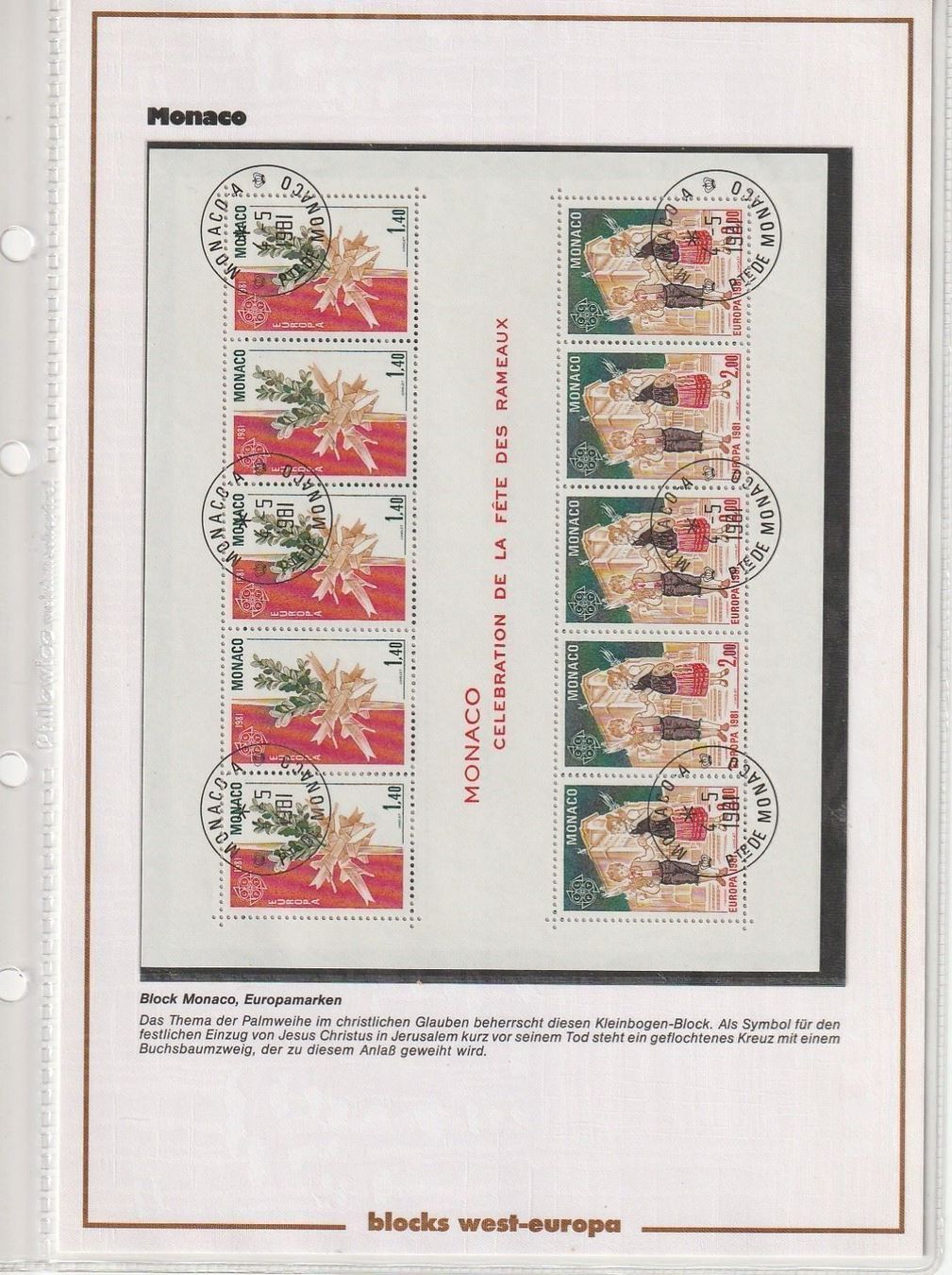 Tutti i francobolli: 17x Sonderblöcke MONACO 1980 - 1989 – Usato da Aarburg venduto da Aare10