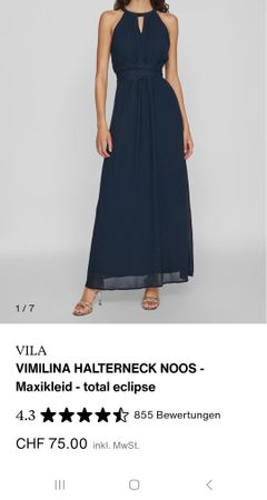 Vila Vimlina Halterneck Noos Maxikleid von Zalando