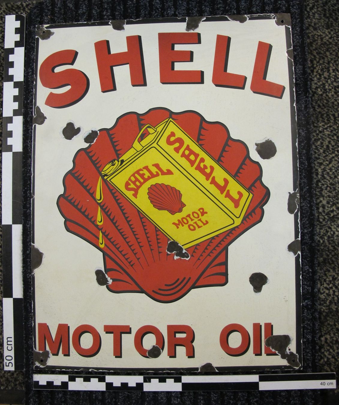 Shell Insegne: Plaque émaillée Shell Motor Oil – Usato da Arnex sur Orbe venduto da Caturix