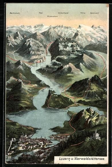 Cartes postales: Luzern /Vierwaldstättersee, Teilansicht – D'occasion à Berlin par bartko-reher