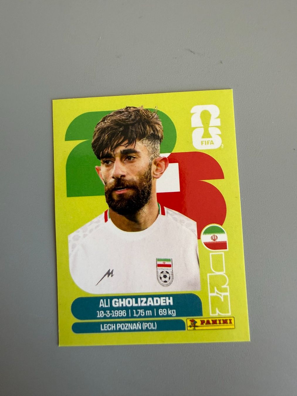 Panini Carte collezionabili: Panini Ali Gholizadeh IRN20 – Usato da Liebefeld venduto da Ronaldo-1996