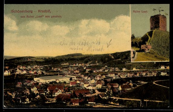 Cartoline postali: Schönenberg-Kradolf, Blick von der Ruin – Usato da Berlin venduto da bartko-reher