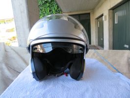 Motorradhelm Jethelm Grösse M 57-58cm Silber guter Zustand