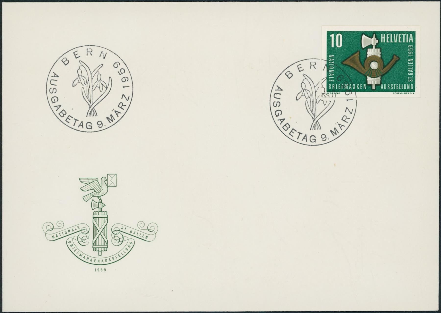 Tutti i francobolli: 1959 - Nabag - Blockausschnitt - Ersttagsbriefe FDC U1 – Usato da Schindellegi venduto da leecollect 1