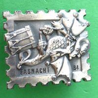 Basler Fasnachtsplakette Silber mit Nadel 1984