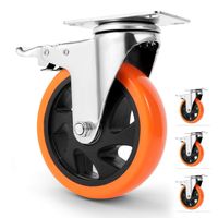 Schwerlastrollen 125mm mit 4 Bremse Tragkraft 630KG, 4er-Set