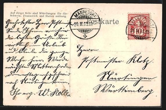 Cartoline postali: Männedorf, Teilansicht mit Kirche vom S – Usato da Berlin venduto da bartko-reher 1