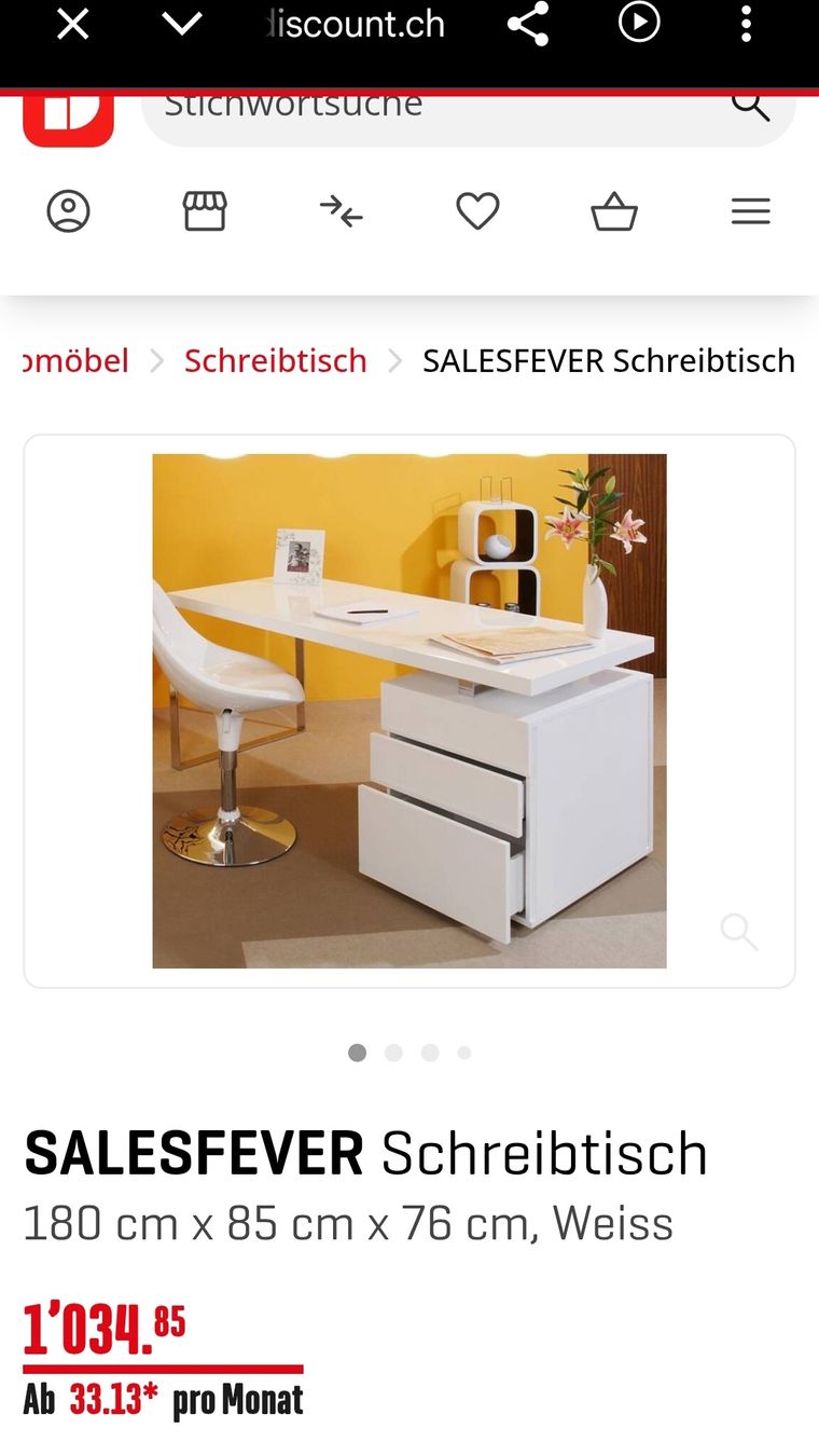 Schreibtische: Weisser massiver Schreibtisch – Gebraucht aus Rütihof von Mariowuhu 6