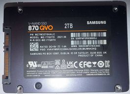 1 Samsung 870 QVO SATA III 2,5 Zoll interne SSD, 2 TB