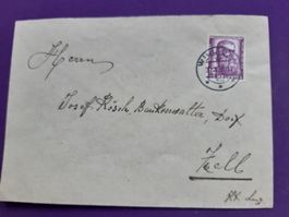 perfekter Briefumschlag von Willisau nach ZELL/LU, 1938