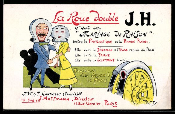 Cartoline postali: Paris, J. W., T. Connolly Ltd., La Roue  – Usato da Berlin venduto da bartko-reher