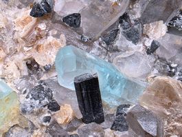 Museum Aquamarine With Schorl and Quartz , Erongo Namibia