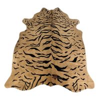 echtes Kuhfell Teppich Tiger black/beige