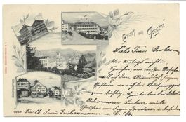Gruss aus Trogen (AR) 4 Bilder - Rathaus - Dorfplatz - 1898