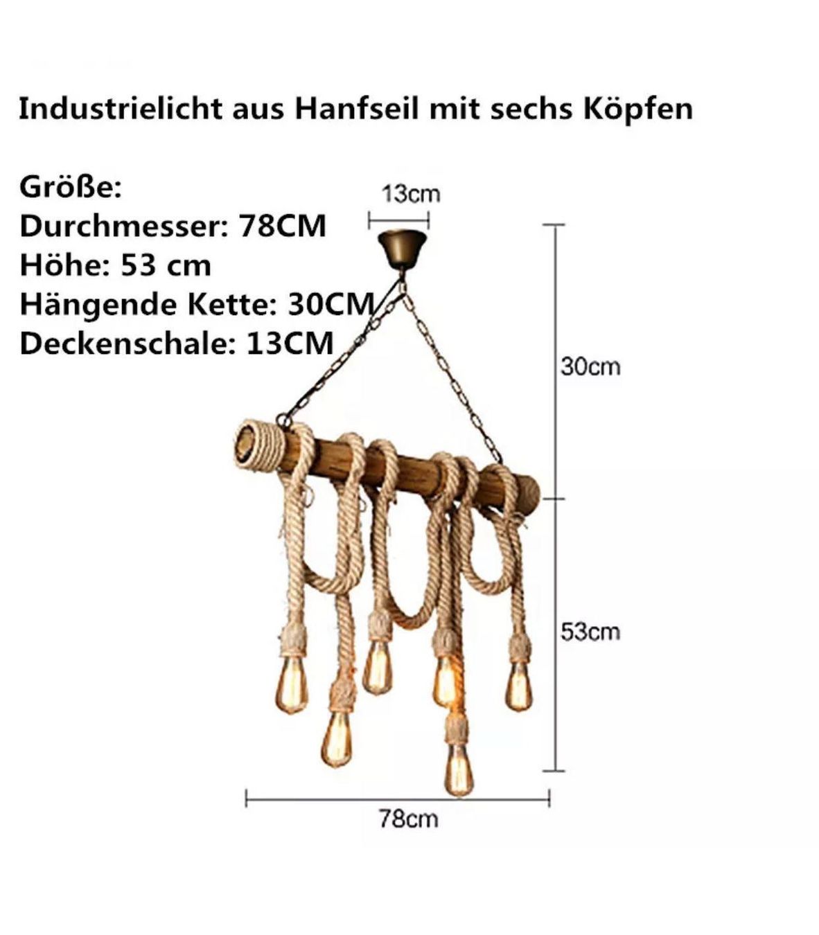 Lampade: Industrielampe Vintage Hänge Retro Leuchte – Nuovo e nell'imballaggio originale da Amriswil venduto da JaJa-Express 1