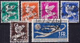 1932, Abrüstungskonferenz Nr. 185-190, Serie gestempelt.