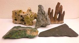 AQUARIUM DEKO SET 5 teilig aus Stein zB Granit Schiefer etc