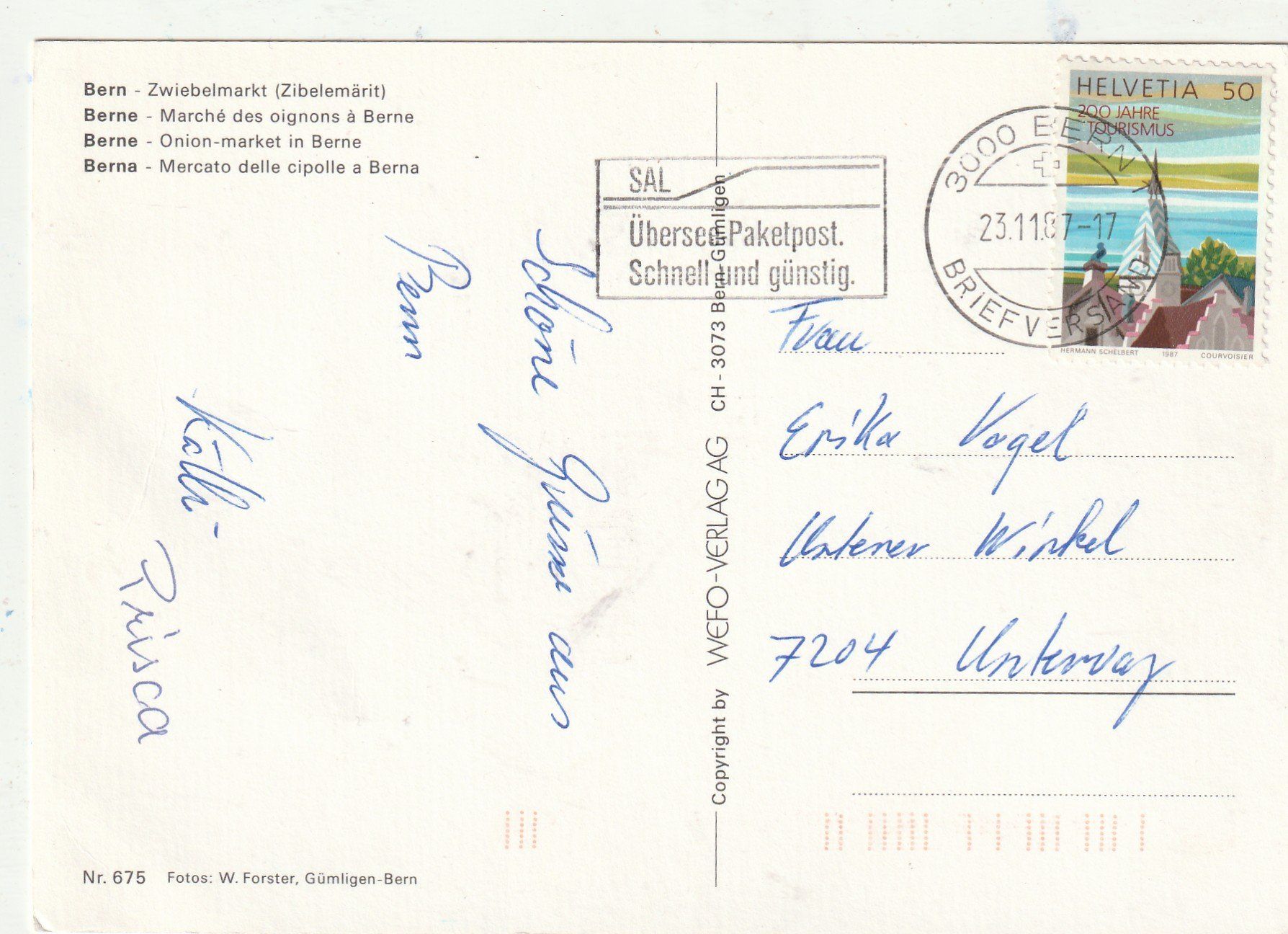 Cartoline postali: Bern Zwiebelmarkt  MBK – Usato da Lumbrein venduto da made02 1