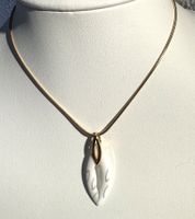 Goldkette mit Anhänger 1400 C Ceramic Weiss mit Oese 18kt.GG