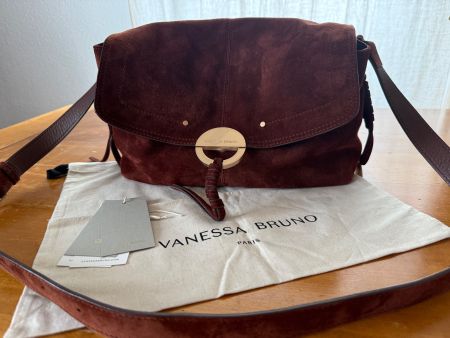 Sac Vanessa Bruno bandoulière en daim cognac