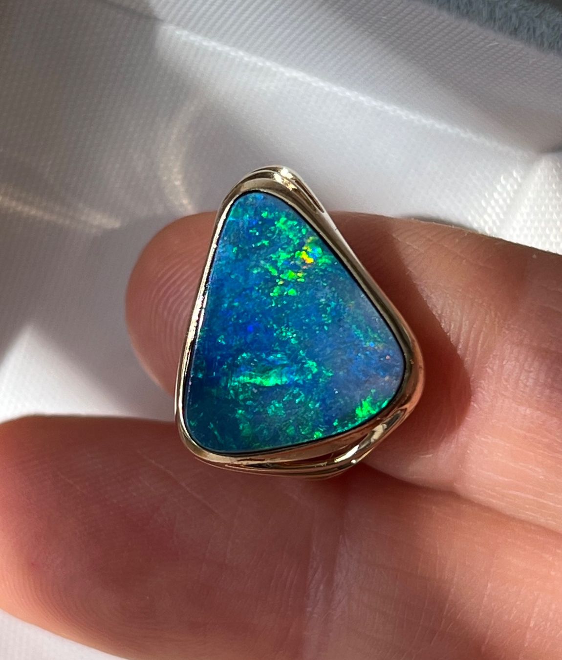Anelli: Fingerring in 14k Gold mit Opal-Doublet – Nuovo (secondo la descrizione) da Bern venduto da Steinfieber 3