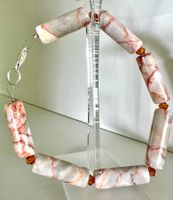MARMOR JASPIS ARMBAND MIT SILBER SCHLIESSE- NEU - HANDARBEIT