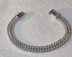 Bracciale catena maglia bizantina acciaio inox argento