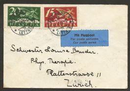 Flugpost Schweiz 1925 Lausanne Zürich Luftpost