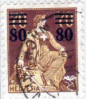 AUFBRAUCHAUSGABE SITZENDE HELVETIA GESTEMPELT - AU17