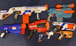Grosse Nerf Sammlung + Pfeile (8 Nerf)