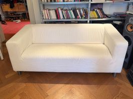 Gemütliches Sofa  Ikea Klippan   - Bezug, Weiss/ Natural
