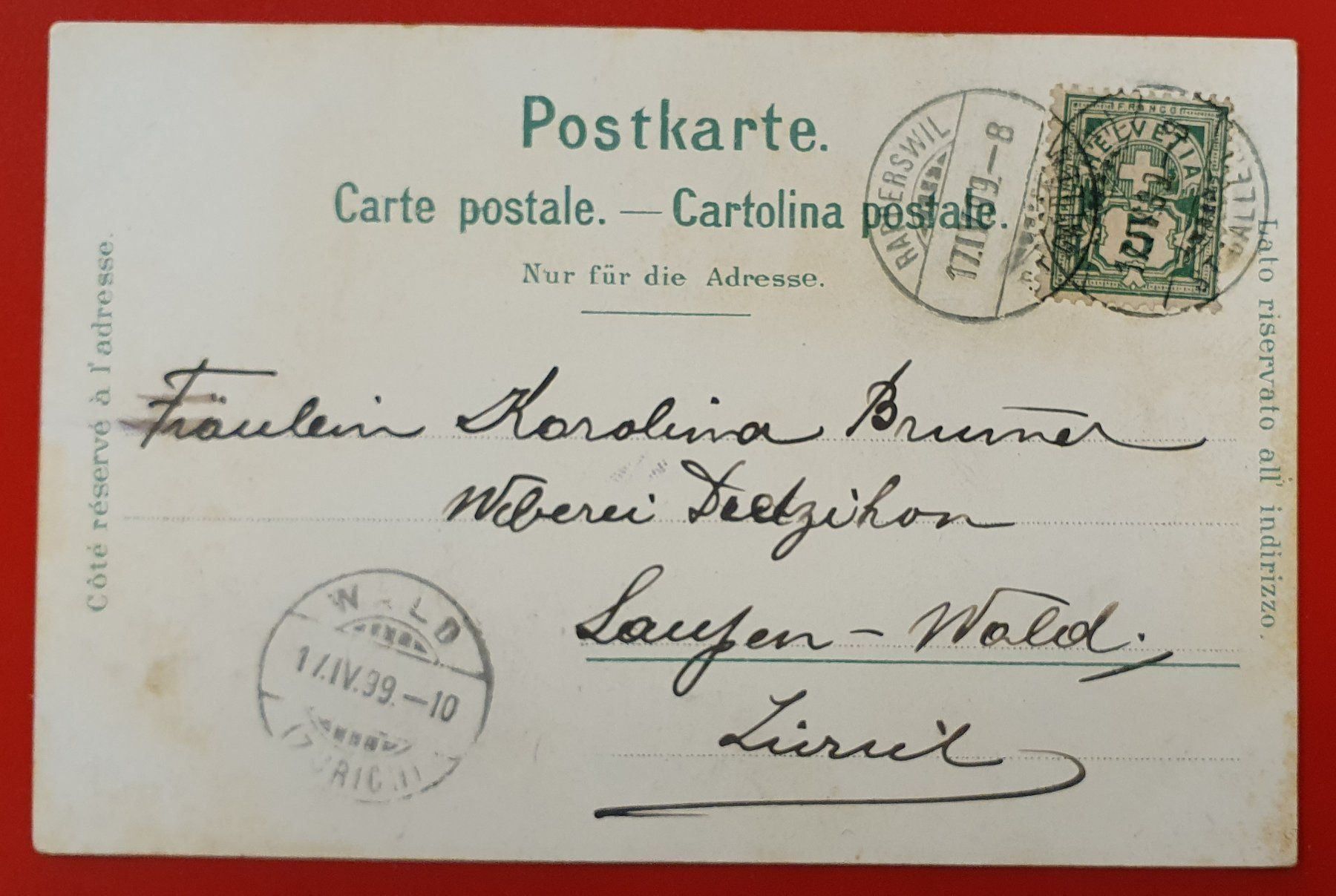 Ansichtskarten: Gruss aus Rapperswil 1899 TOP – Gebraucht aus Kreuzlingen von Rschweiz1 1