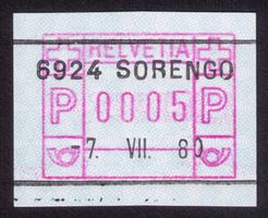 ATM 3_AUSHILFSSTEMPEL 6924 SORENGO _Vollstempel 1980 !