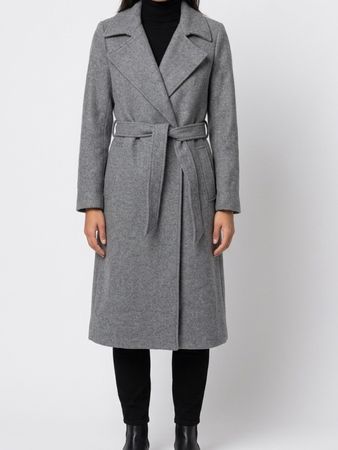 Damen Mantel grau Grösse 38 H&M mit Bindegürtel