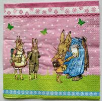 Serviette rosa Tiere Hasen HasenSchule Ostern