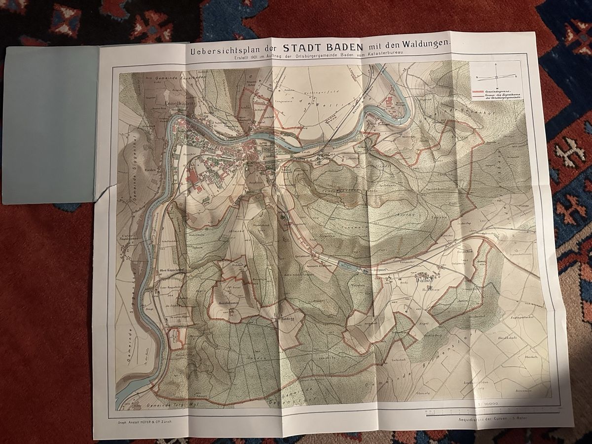 Cartes géographiques & atlas: Baden Stadtkarte 1902 – D'occasion à Wettingen par Phibras