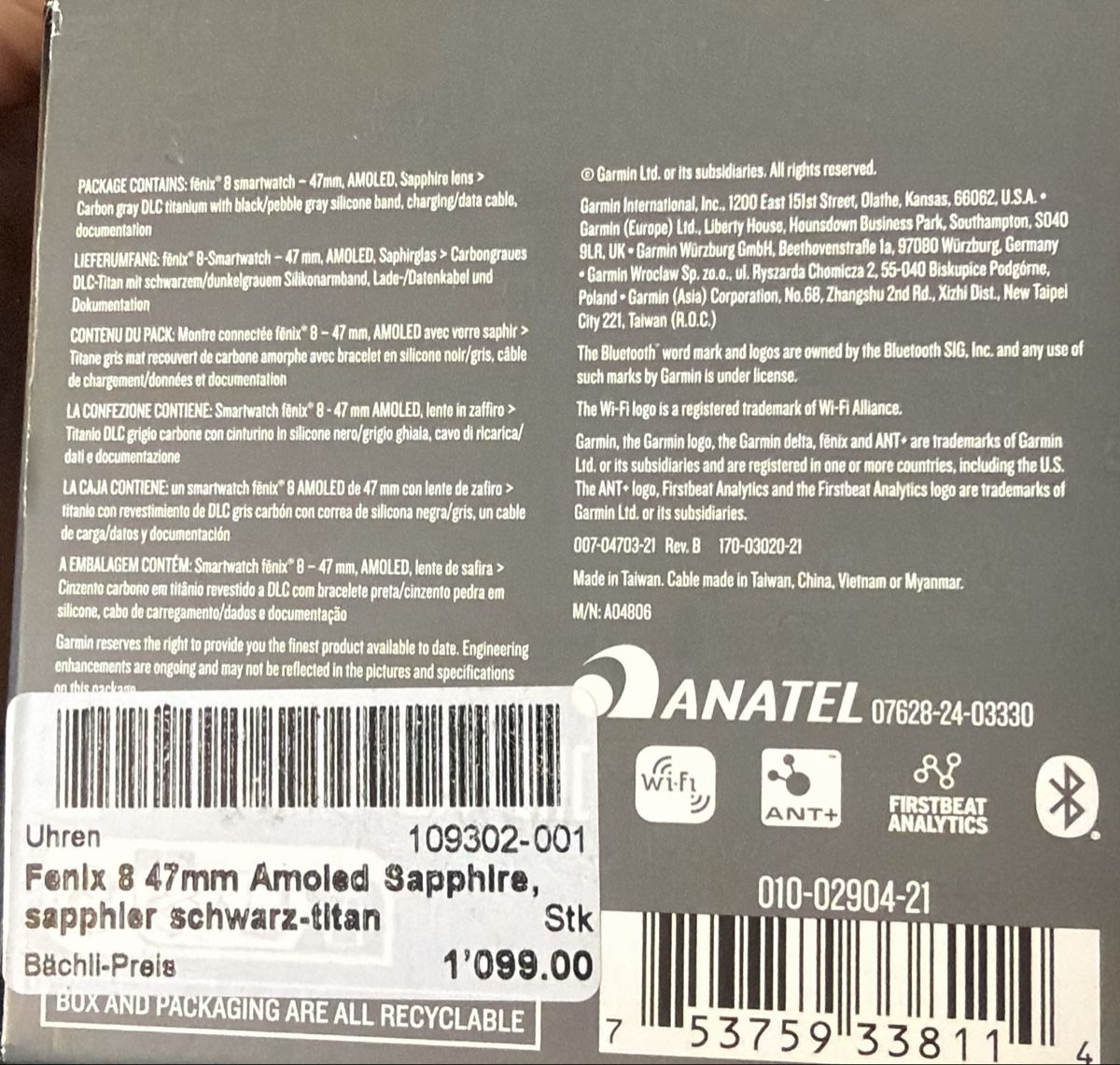 Garmin Orologi: Garmin fenix 8 – Nuovo (secondo la descrizione) da Chur venduto da Alex2102 1