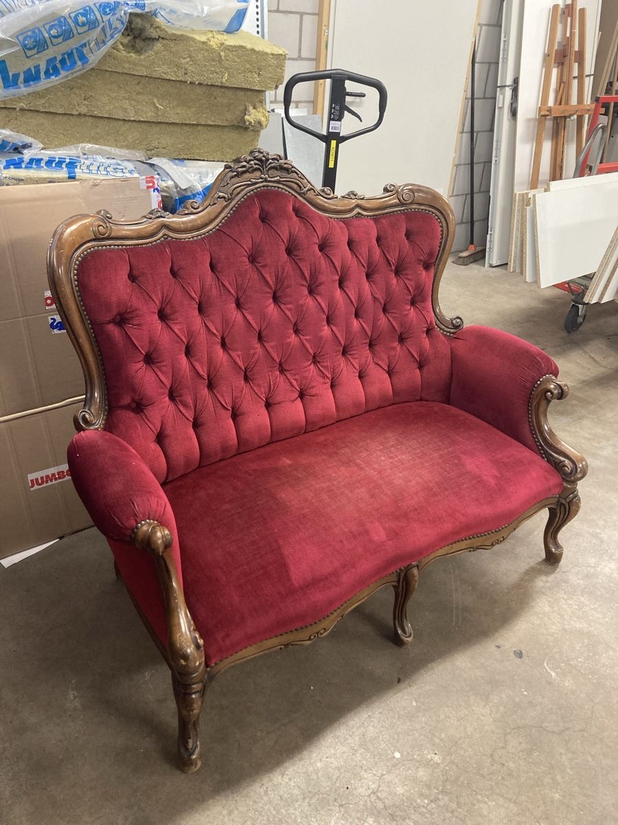 Divani: Rotes antikes Polstersofa – Usato da Basel venduto da bwsapiens 7