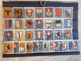 PJ-Komplettlot Kantonswappen - 1918 - 1926 - Kat. 440.00!