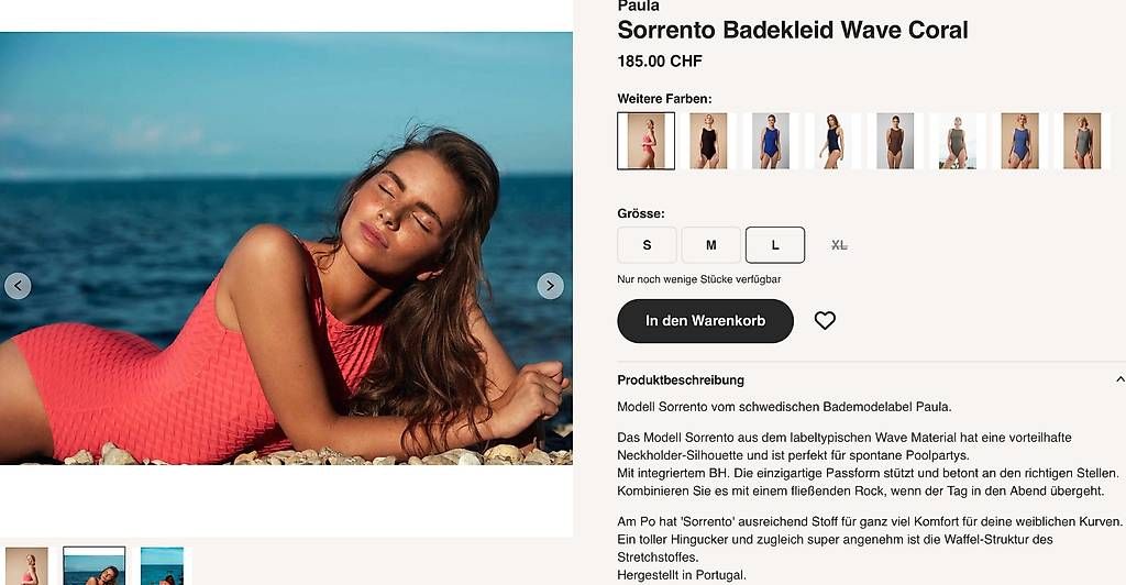 Costumi da bagno & Bikini: Badeanzug Paula Beachwear – Usato da Bern venduto da OlaPaloma 1