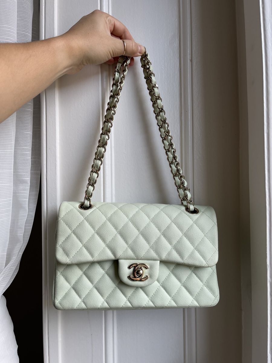 Chanel Sacs femmes: Chanel Classic Small Flap Bag in Mint Green – D'occasion à Mies par nic_yk5d 3