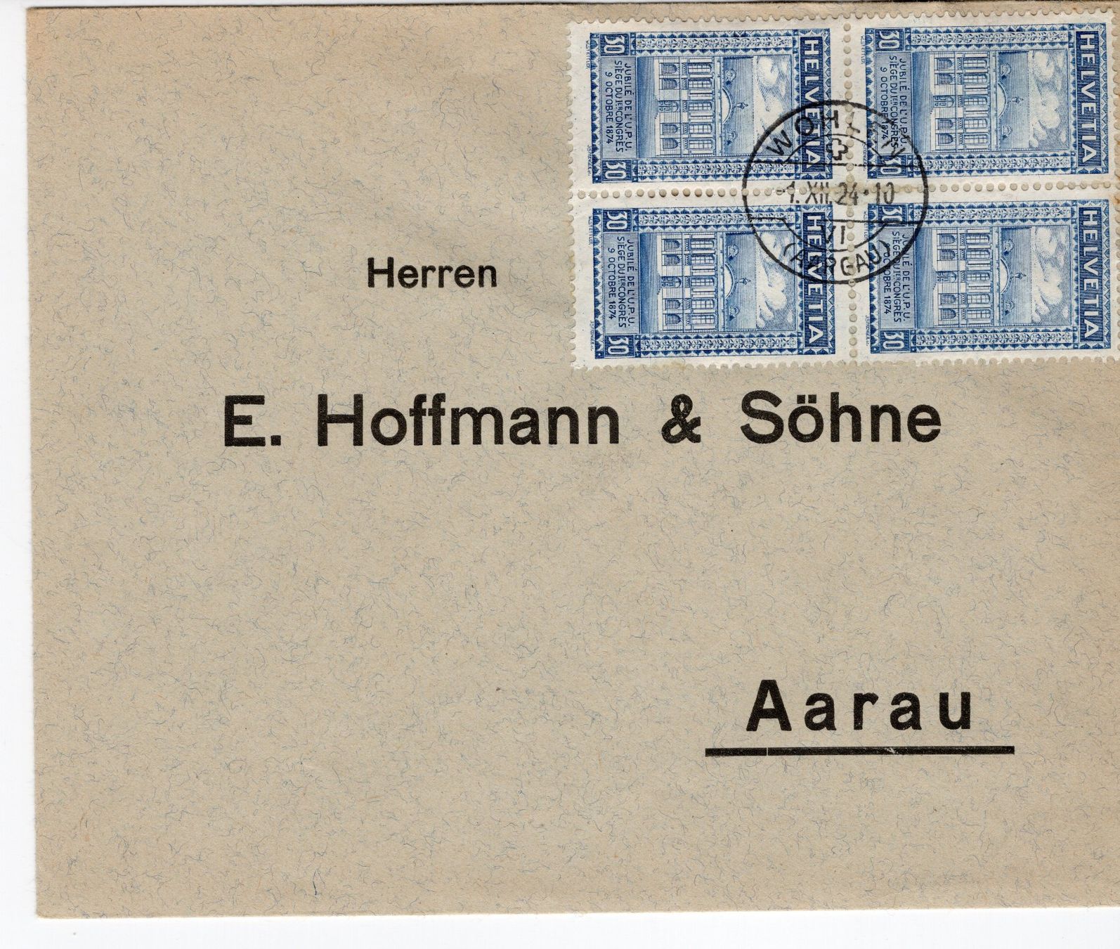 Alle Briefmarken: 2 schöne Briefe UPU 1924 je mit Viererblock – Gebraucht aus Steffisburg von malurada 9