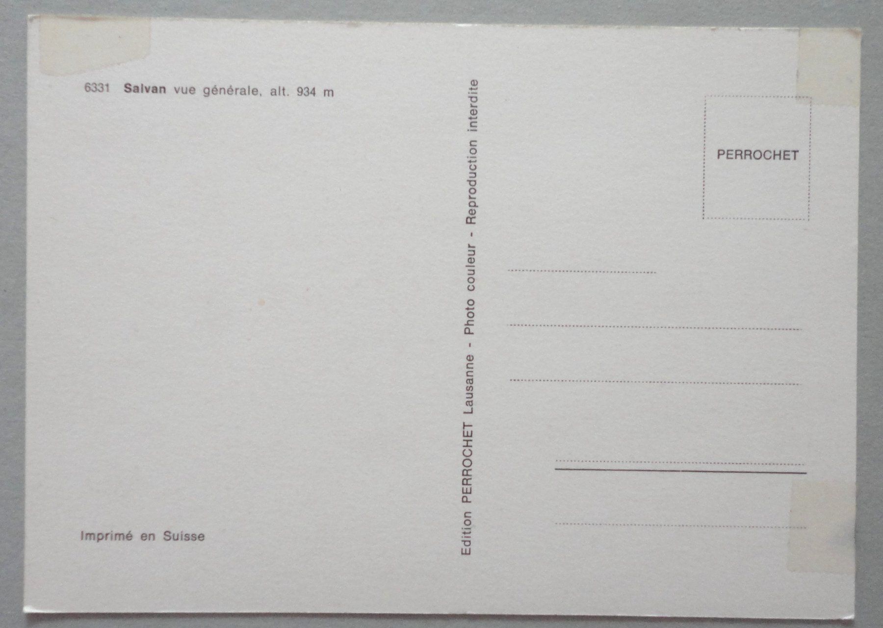 Cartoline postali: Salvan alt. 934 m, vue générale – Usato da Fétigny venduto da Billy2miny 1