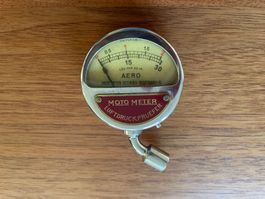 Vintage MotoMeter Luftdruckprüfer "Aero" mit originalem Lede
