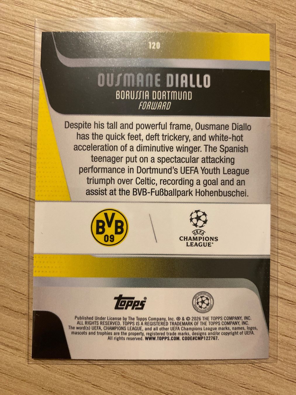 Topps Carte collezionabili: Topps UCC Flagship 25/26 Ousmane Diallo Insert – Nuovo (secondo la descrizione) da Zürich venduto da BVBWINNER 1