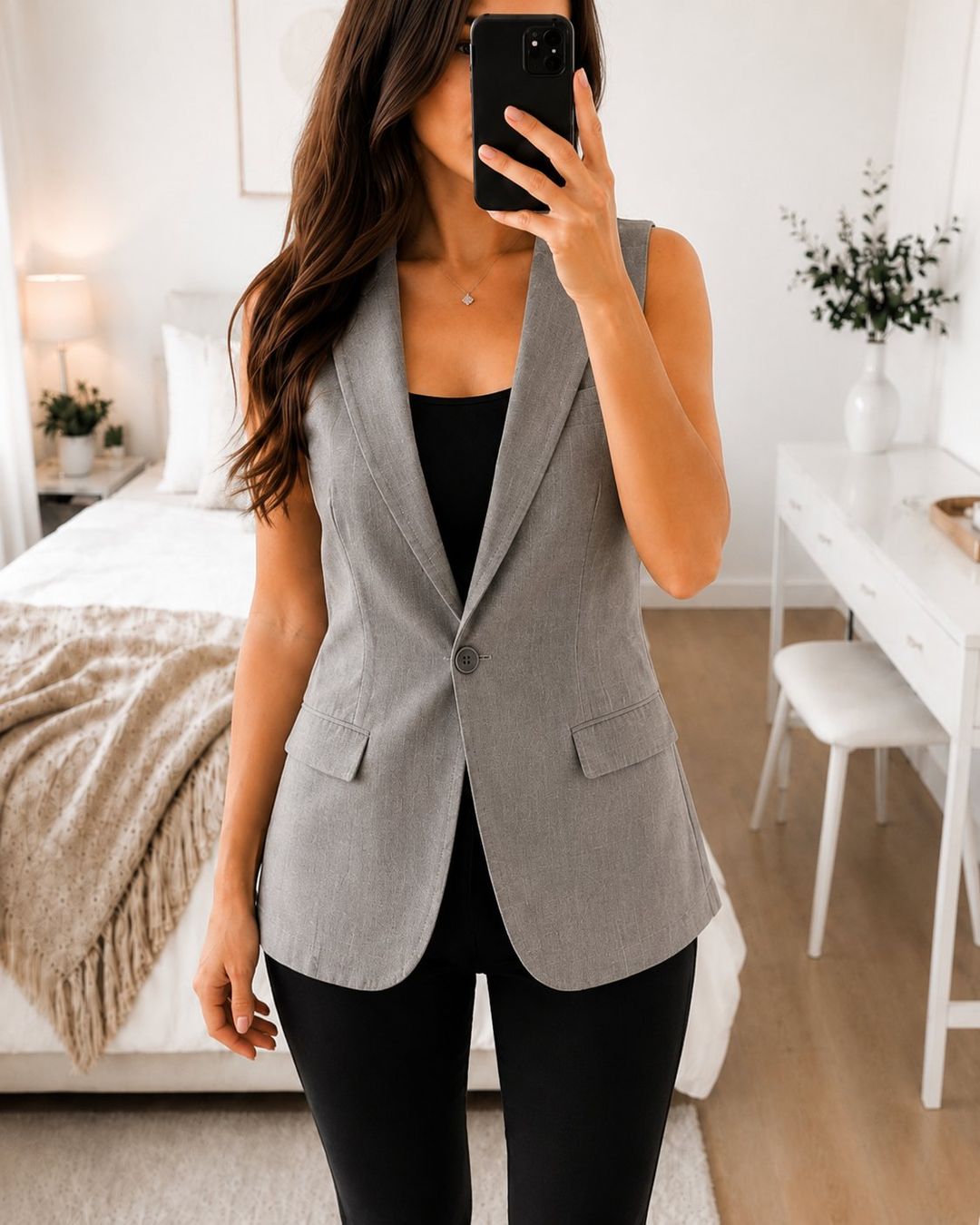 Gilet & Giacche senza maniche: Damen Blazer Weste Grün Chic – Nuovo (secondo la descrizione) da Fully venduto da VaneaSelection