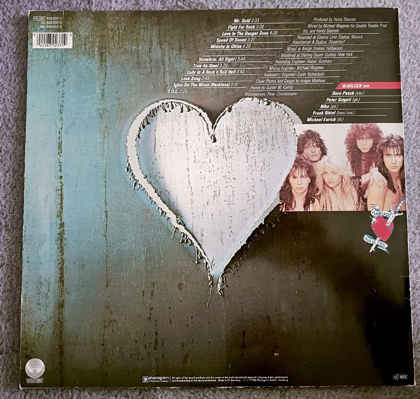 Dischi in vinile: WARLOCK - True as steel LP – Usato da Luzern venduto da cryptonic79 1
