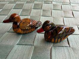 Vintage Enten, Entenfiguren, Entenpaar, 5x2x3 cm, Keramik